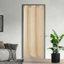 PI Blackout Room Divider Curtains, Thermal Insulated Privacy Curtains for Front Door/Sliding Door/Closet/Patio (Beige, W34XL80)