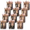 Tenare 12 Pcs Small Gift Bags Mini Metallic Paper Bag Bulk Tiny with Handle Tissue Paper for Gift Wrap Mother's Father's Day Birthday Graduation Party(4 x 2.75 x 4.5 Inch,Black Rose Gold)