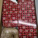 Qeeenar 100 Pieces Christmas Gift Boxes with Lids 4 x 4 x 4 Inches Gift Box Classic Plaid Decorative Boxes Xmas Ornament Gift Boxes with Gift Tags and Rope for Christmas Party Favor Decor (Snowflake)