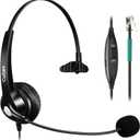 RJ9 Phone Headset Office Telephone Headset with Microphone Noise Cancelling for Polycom VoIP VVX311 VVX411 VVX310 VVX410 VVX300 VVX400 VVX401 VVX501 335 ShoreTel 230 NEC Allworx Landline Deskphones