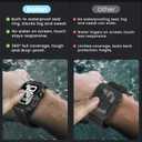 Goton 3 in 1 Waterproof Case with Band for Apple Watch with Built-in Tempered Glass Screen Protector 42mm, 360 Shockproof Bumper Face Cover with Band for Apple Watch Series 11 Series 10, 42mm