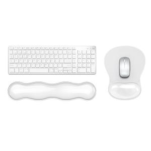 Gel Keyboard & Mouse Wrist Rest Set, Ergonomic Keyboard and Mouse Pad with Wrist Support Typing Pain Relief，Suitable for Office/Computer/Laptop/Gaming（White Set ）