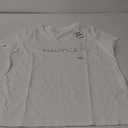 Nautica Women's Easy Comfort V-Neck Striped Supersoft Stretch Cotton T-Shirt Shirt, Lavendula, Large White