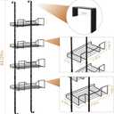 Metal Purse Organizer, Over The Door Storage, Door Organizer Hanging, Purse Hanger for Wall, Laundry Room Organization and Storage, Bag Hanger for Closet, for Bathroom, Pantry (4 Tier)