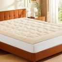 Luxury 100% Organic Wool Mattress Topper, Extra Thick Wool Mattress Pad for Back Pain Relief, Plush Mattress Cover with 6"-18" Deep Pocket, 800TC Organic Cotton Cover (Queen, 60"x80")
