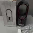 KONSIDEN Desk Fan Bladeless, 11.8 Inch Office Fan Small, Quiet, 3 Speed Adjustment, Touch Control, Easy to Clean, Desk Fans Small Quiet, Ideal for Office, Living Room, Bedroom (Gray/Dark Red)