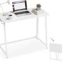 POLWKZU Folding Desk Small Foldable Desk for Small Space, 31.5 Inches Writing Computer Desks in Study, Home Office Foldable Office Desks for Bedroom, White