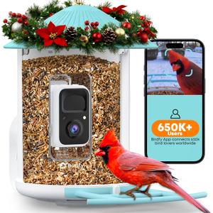 NETVUE by Birdfy Smart Bird Feeder with 2K AI Camera, Auto Capture Videos & Motion Detection, Live Steam, Wireless Wildbird Watching, Ideal Gift for Outdoor Backyard Birder(AI by Subscription) (Blue)