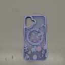 BENTOBEN Magnetic for iPhone 16 Case with Cute Flowers Floral Design Shockproof Protective Bumper Pattern, [Compatible with MagSafe] Translucent Matte Women Girl Protective Cover for iPhone 16, Blue