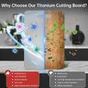 Titanium Cutting Board - 100% Pure Titanium Cutting Boards for Kitchen Double Sided Non Toxic Titanware for Meat/Vegetables, Hygiene Durable Dishwasher Safe Metal Chopping Board Extra Large