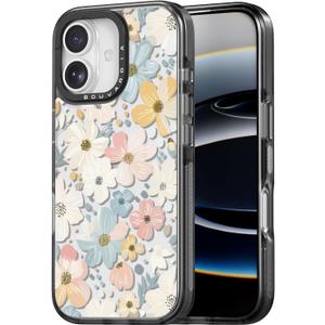 Bouvardia for iPhone 17 Case, Cute Girly Design for Women, Protective & Aesthetic, Floral Theme - Flowers Blossoming (Gray Bumper)