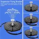AISITIN 3.5W Solar Fountain Pump for Water Feature Outdoor DIY Solar Bird Bath Fountain with Multiple Nozzles, Solar Powered Water Fountain for Garden, Ponds, Fish Tank and Aquarium