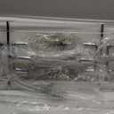 Chrome Modern Crystal Chandelier, 32" Silver Dinging Light Fixture, 31.5"