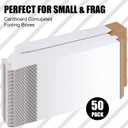 Colarr 50 Pcs Mailing Tube 3 x 3 x 12 Inch Square Cardboard Box, White