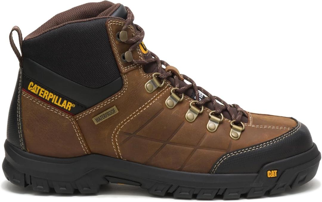 CAT Mens Threshold Waterproof Steel Toe Work Boot (12, Real Brown)