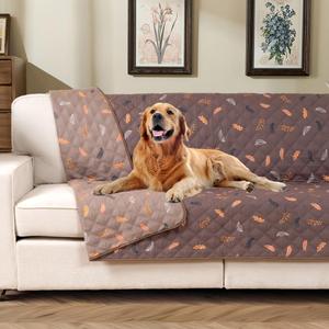 Reversible Dog Bed Cover with Waterproof Lining, Water Resistant Slipcover Furniture Protector and Pet Blanket, Washable Couch Cover for Kids, Dogs, Pets.(Brown/Light Brown, 62"x82")