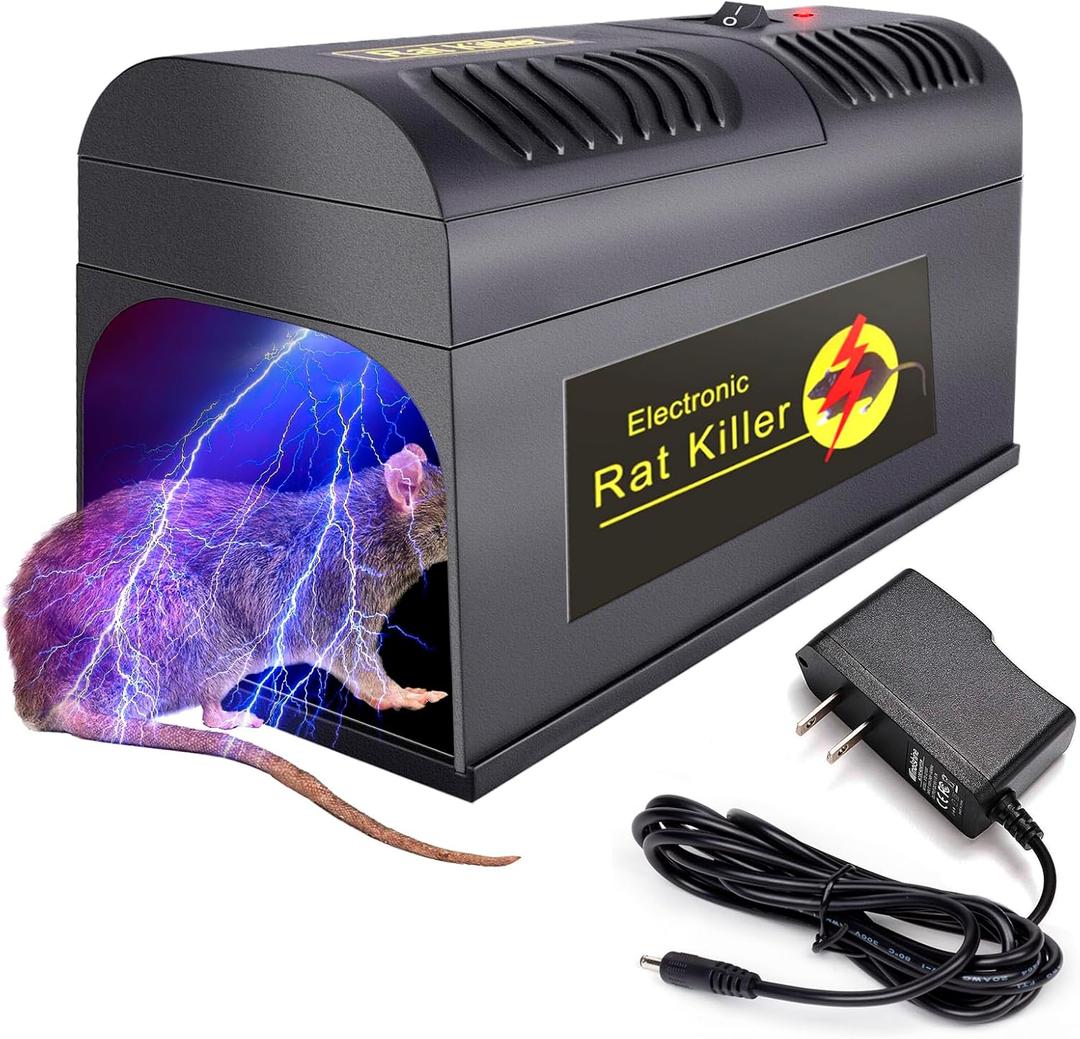 Electric Rat Traps Mouse Zapper Mice Traps for House Indoor Kill, Reusable and No Touch, Works for Mice Rats Chipmunks Squirrels (Large)