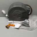 Retractable Garden Hose Reel 100ft, 1/2 inch Water Hose, Wall Mounted and 180 Deg Swivel Bracket, Slow Retraction Any Length Lock 10 Spray Nozzle