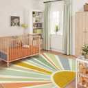 STARUIA Boho Machine Washable 6x9 Area Rugs for Living Room, Soft Non-Slip Large Sun Rainbow Nursery Kids Rug for Bedroom, Colorful Throw Rug Carpet for Classroom Office Dining Room(Monet,6'x9')