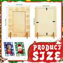 Geelin 24 Set Winter Wooden Picture Frame for Craft 4 x 6 Inch DIY Wood Photo Frames Bulk Unfinished Standing Paintable Photo Craft for Winter Gift Home Table Decor