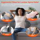 3-in-1 Electric Lumbar Support Pillow for Bed and Chair, Triple Fusion Back Massager with Heated, Vibration and Traction for Lower Back Pain Relief and Spine Support, Gray