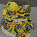 ChiaoLezhee Plus Size Floral Bikini Set, Push Up High Waisted, Beach Vacation, Two Piece Tropical Tummy Control Full Coverage, 3XL