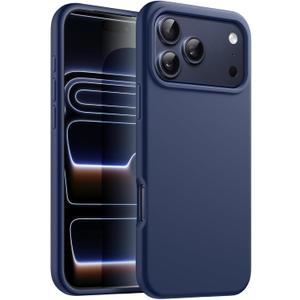 JETech Liquid Silicone Case for iPhone 17 Pro 6.3-Inch, Silky Soft Touch Full-Body Protection, Anti-Scratch Shockproof Phone Cover with Microfiber Lining (Dark Blue)
