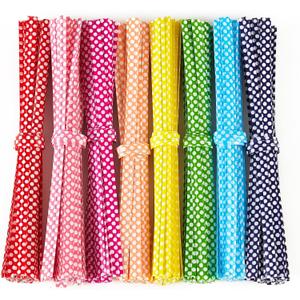 TangYinRD 100 PCS 4" Polka-Dotted Bag Twist Ties,Mixed 8 Colors Plastic Twist Ties Bread Bags Ties for Candy Cookies Gift Bags and Decoration