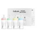 Natural Breastfeeding Bottles Wide Neck, Newborn Baby Bottles with Slow Flow Nipples (S), 0 Months +, BPA Free PP, 7 oz & 4 Pack - Mix Color