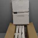 4 Tier Plastic Storage Bins with Lid 28QT - Stackable Storage Containers with Wheels, Folding Storage Boxes, Collapsible Storage Bins, Organizers and Storage (Whita)