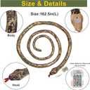 Fake Snake Halloween Decorations, Polyester Long Snakes That Can Glow Garden Props Bird-Scaring Theater Props Children Party Gifts