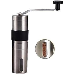 Manual Coffee Grinder,Handheld Mini Bean Conical Burr Mill,Brushed Stainless Steel