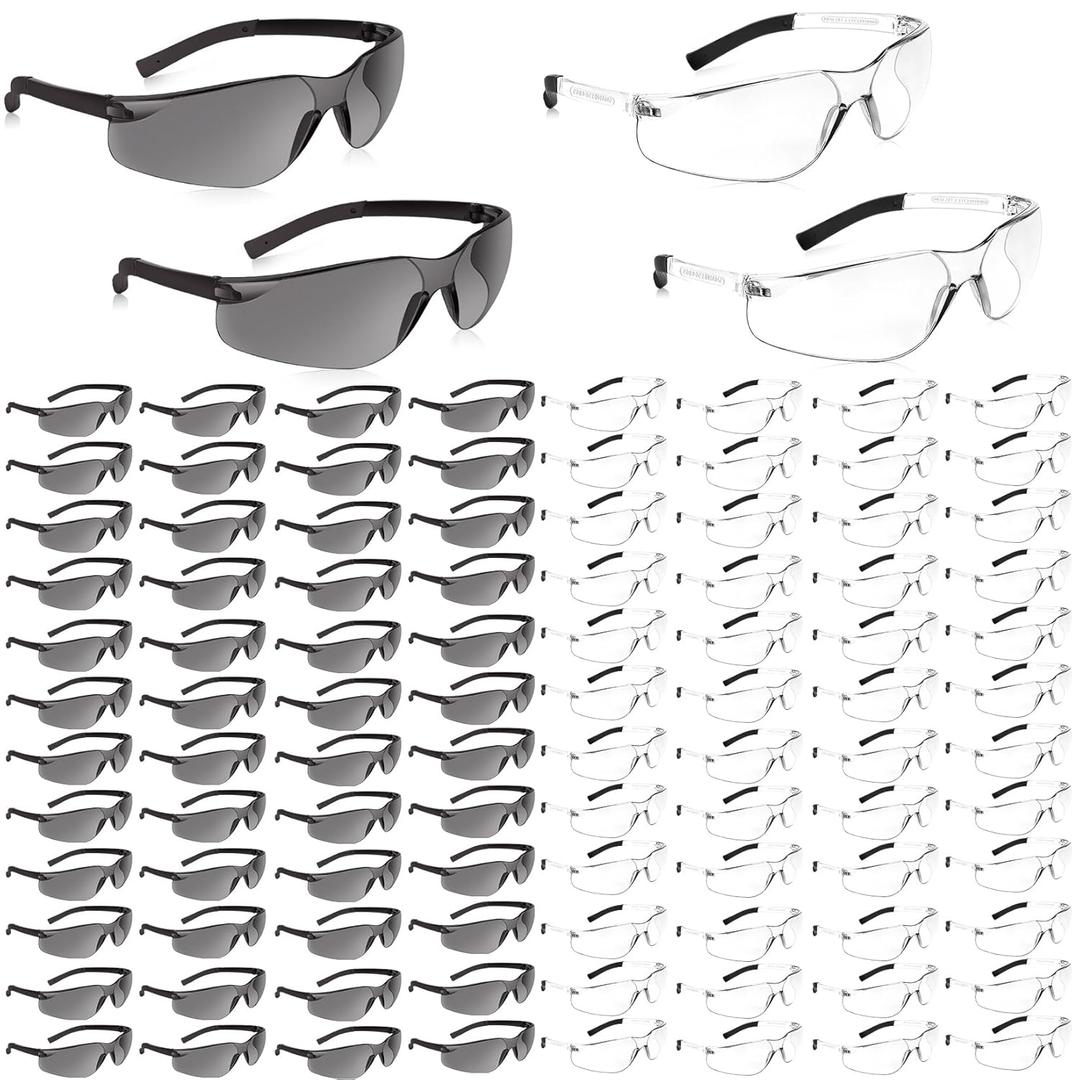 Salfboy 100 Pack Safety Glasses ANSI Z87.1 Scratch Resistant Eyewear for Women Man Lab Goggles Eye Protection