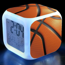 Basketball Alarm Clock for Kids Boy Girl 7 LED Color Changing Wake Up Clock Home Decor Bedroom Digital with Temperature Display