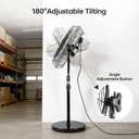12 Inch Heavy Duty High Velocity Metal Stand Pedestal Fan | 3 speed levels, adjustable height 47.1"-55.1", solid metal fan for indoor air circulation in bedroom, patio and workshop