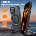 Magnetic Case for iPhone 13 Pro, with Invisible Ring Stand, Military Drop Protection, Shockproof Anti-Fingerprint Matte Protective Cover for iPhone 13 Pro, Black