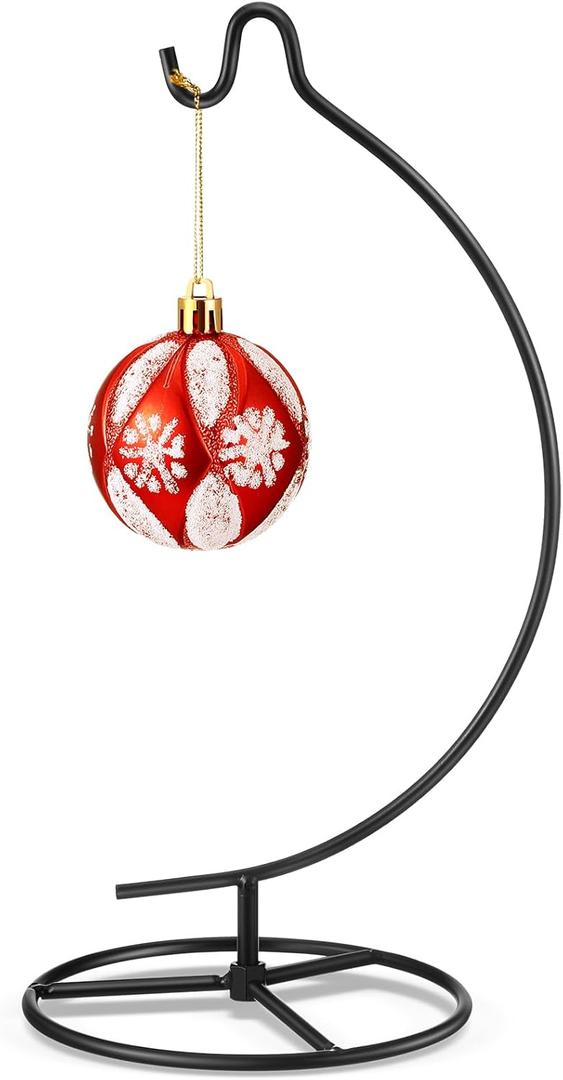 Baderke Ornament Display Stand, Ornament Hanger Holder Glass Ball Air Plant Holder, Hanging Terrarium Stand for Christmas Wedding, Home Office Decor,10.43" H(Black)