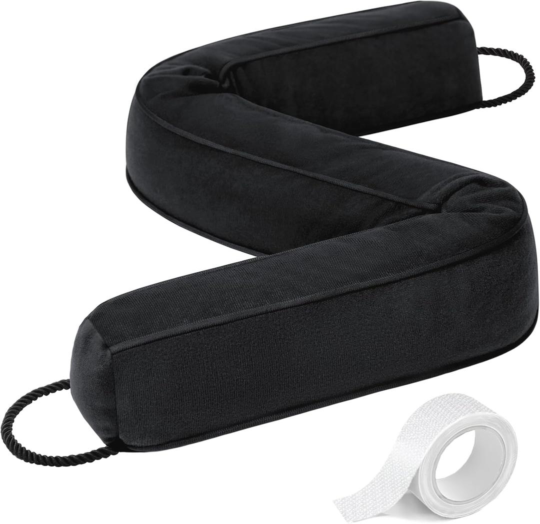 Comfyanno 38 Weighted Under Door Draft Stopper, Heavy Weight 2.2lb, Fits Large Door Gap up to 3, Block Cold Air Draft from Bottom Door, Fits Front, Bedroom, Interior Door, Easy to Install, Black