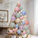 Lanpn 6 Pcs 6" Large Pastel Christmas Ornaments, Big Xmas Ball Outdoor, Plastic Christmas Tree Ornament, Giant Candy Balls Hanging Decor for Candyland Lawn Yard Home Outside, Rainbow Color