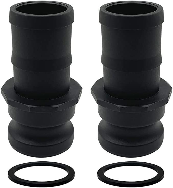2PCS Camlock Fittings Poly E-75 3/4" Type E Standard Couplings Cam lock Fittings Polypropylene Cam Groove Fitting Male Camlock with a Hose Shank (0.75 inch, Type E)