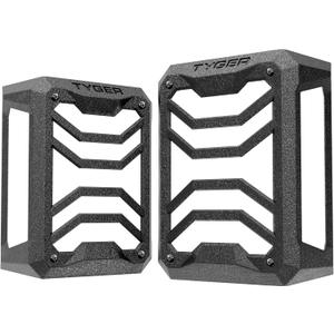 Tyger Auto TG-TG7J83338 Tail Light Guards Covers Compatible with 2007-2018 Jeep Wrangler JK (Not for JL) | Textured Black | Cast Aluminum Alloy | Powder Coated
