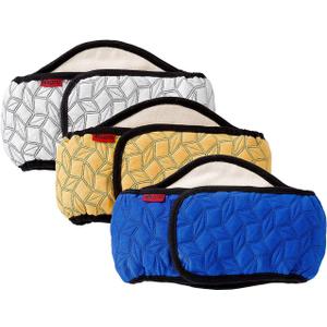 Mkono Male Dog Belly Band Wraps Washable Dog Diapers Male for Small and Medium Dogs, Waist 19.2 Inches to 23.8 Inches(3 Pack,Blue,White,Yellow)