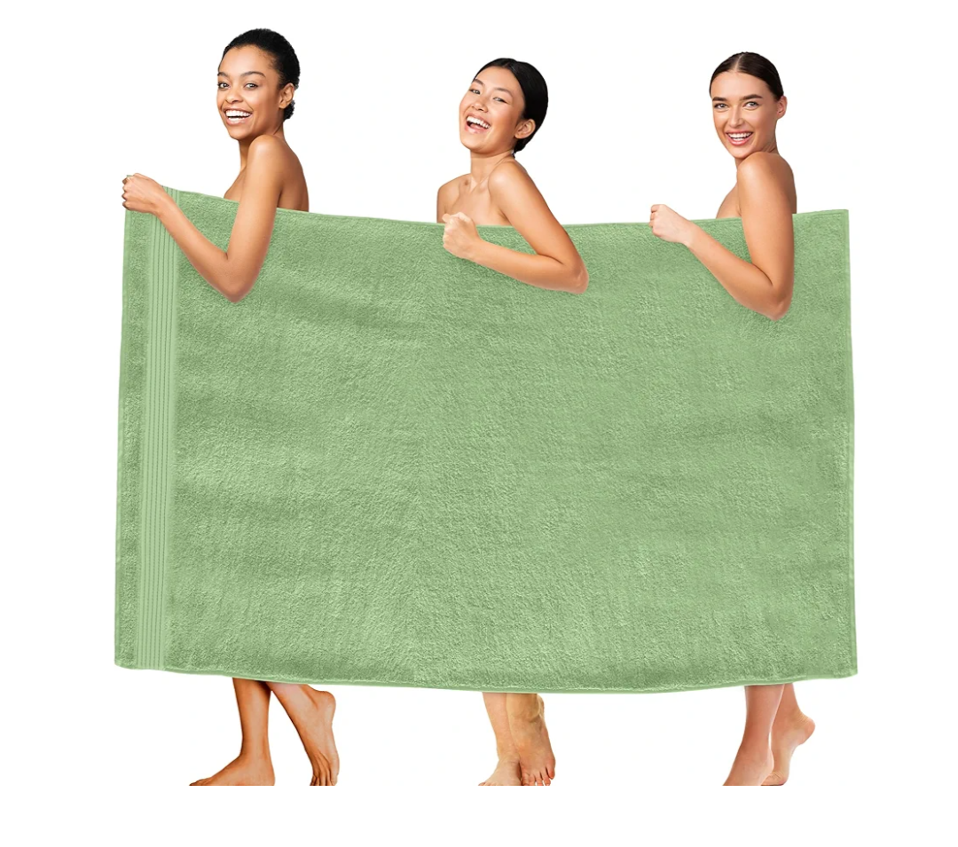 Elegant Comfort Premium Super Soft Highly Absorbent 1 Piece Oversized Bath Sheets - 40" x 80" inch, Luxurious Hotel Spa Quality 100% Turkish Cotton Extra Large Bath Towels for Adults, Sage
