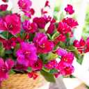 2 x Hoppwodd Hibiscus Artificial Flowers for Outdoors Spring Decoration, 6 Bundles Faux Silk Flowers UV Resistant Look Real Artificial Tropical Flower Fake Plants for Outside Planter Porch Patio, Fuchsia