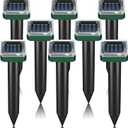 8 Pc Mole Repellent Solar Powered Sonic Mole Deterrent Spikes, Snake Gopher Vole Repellent for Lawn Garden & Yard Gopher Deterrent, Groundhog Repeller