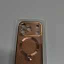 360 Spin CD Stand for iPhone 17 Pro Case Compatible with Magsafe Ring [Never Yellow][DIY Glitter Cardstock] Camera Protection Plating Clear Cute Phone Case for Women Girls 6.3'', Desert Titanium