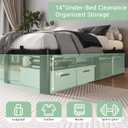 Queen Size Bed Frame, 14 Inch Heavy Duty Metal Platform Bed Frame, Noise Free Steel Mattress Foundation, No Box Spring Needed, Spacious Under Bed Space