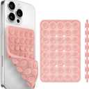 2 x Yojaro Silicone Suction Cup Phone Case Mount Double Sided, Phone Accessories Hands-Free Strong Grip Holder for Selfies and Videos (Reddish Brown Glitter)
