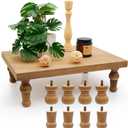 Wooden Riser Decorative Tray, Farmhouse Wood Pedestal Stand, Rustic Tray Riser Display Stand, Coffee Bar, Dining Room, Centerpiece, Kitchen, Bathroom Table Decor (Wood)