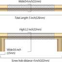 Asidrama 10 Pack 4 Inch(102mm) Knurled Gold and Brush Satin Nickel Kitchen Cabinet Handles, Cabinet Pulls Kitchen Cabinet Hardware Cupboard Handles Drawer Pulls 4496A